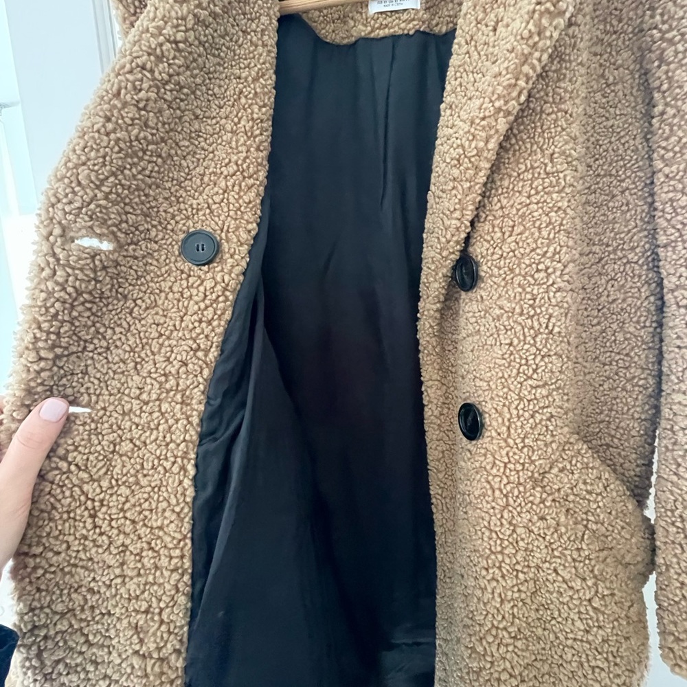 Zara Tan Teddy Jacket - Picture 3 of 9